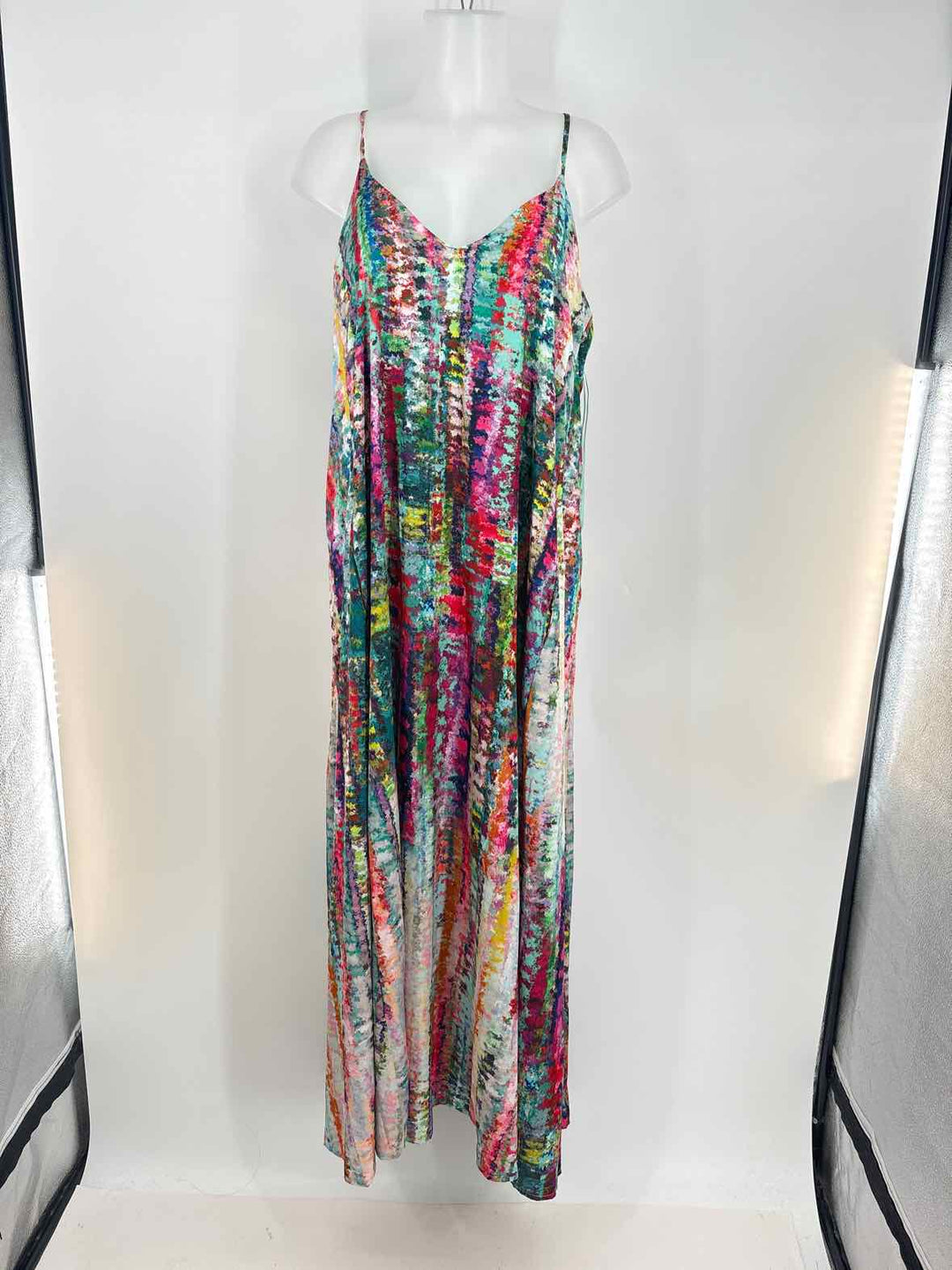 Size XL NICOLE MILLER Multi-Color Sateen Dress