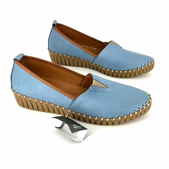 Shoe Size 42 SPRING STEP Blue Leather Loafers
