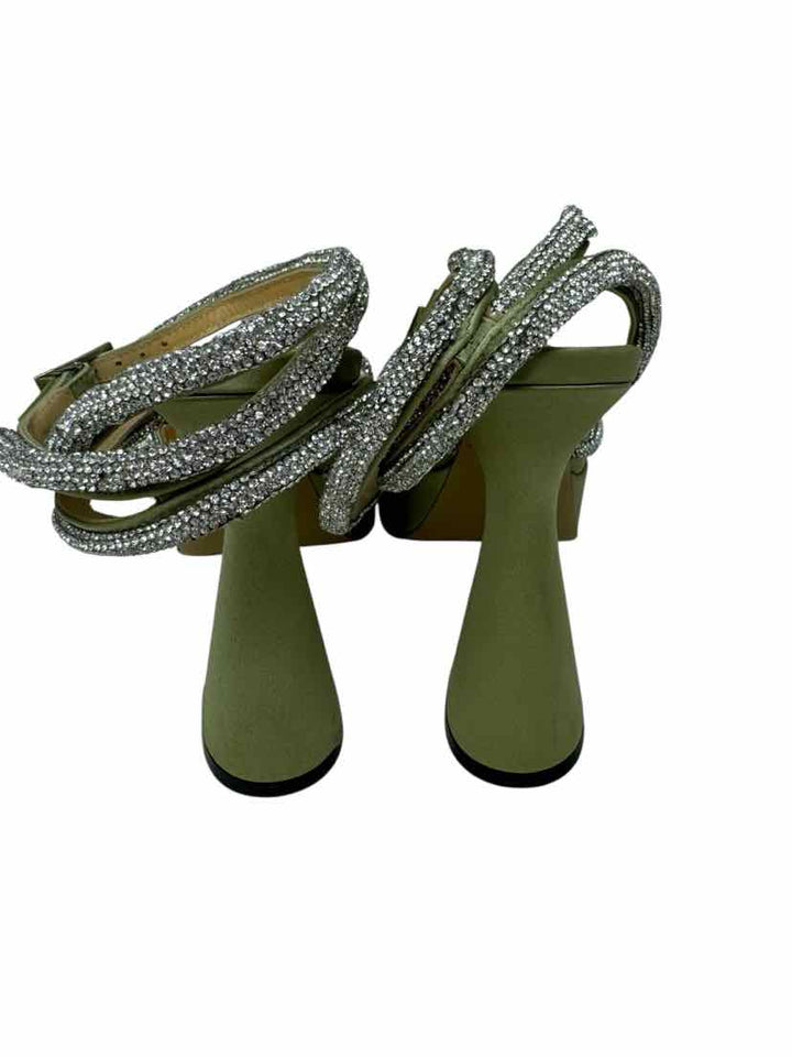 Shoe Size 40 Green Sateen Luxury - Pumps