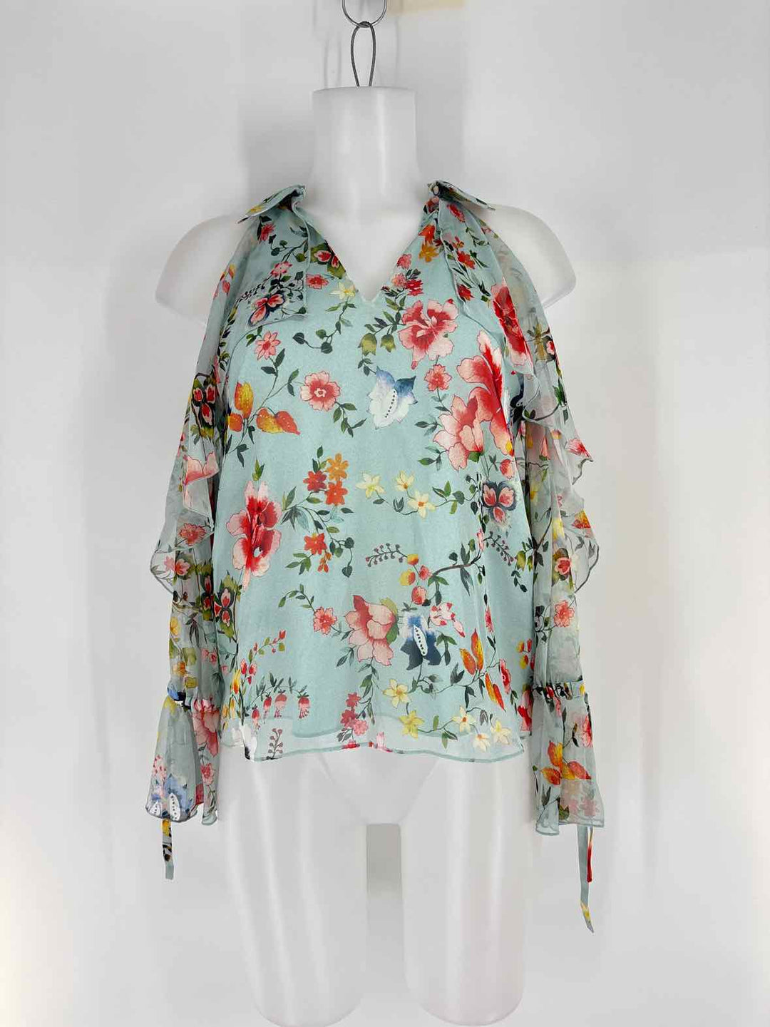Size XS Alice + Olivia Green Print Shirt
