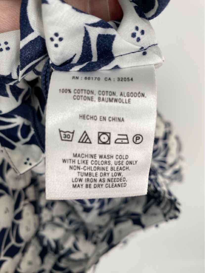 Size 00 Anthropologie Navy Print Shirt