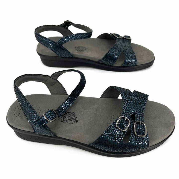 Shoe Size 9 SAS Navy Leather Sandals