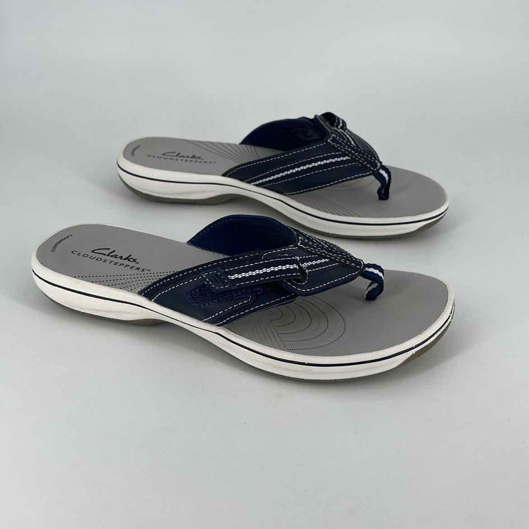 Shoe Size 7 CLARKS Navy Faux Leather Sandals