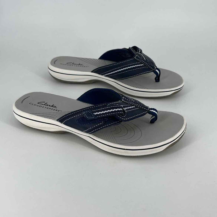 Shoe Size 7 CLARKS Navy Faux Leather Sandals