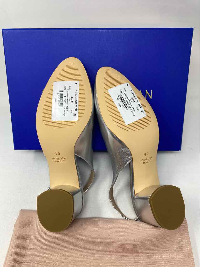 Shoe Size 6.5 Stuart Weitzman Silver Pumps