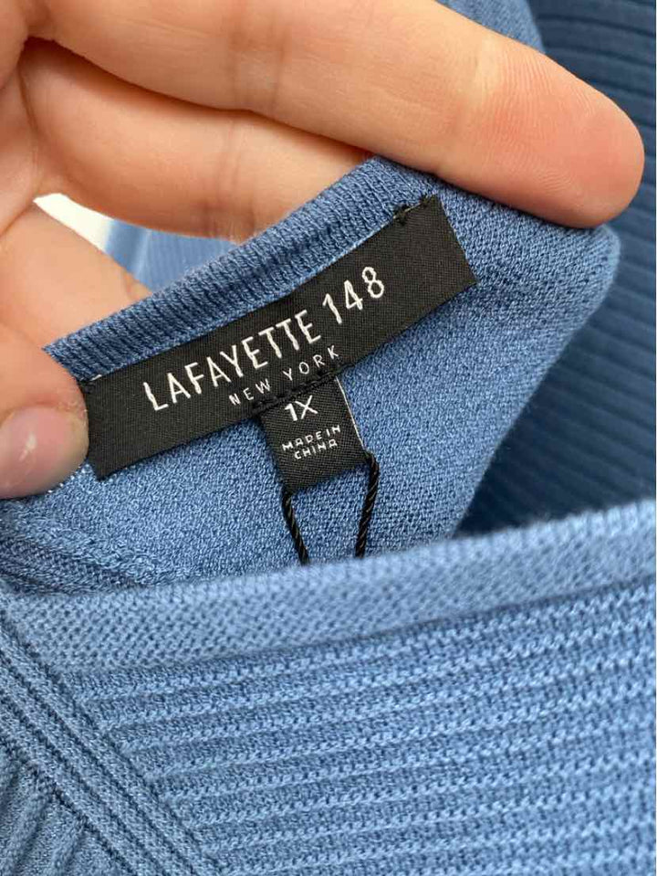 Size 1X LAFAYETTE Blue Knit Sweater