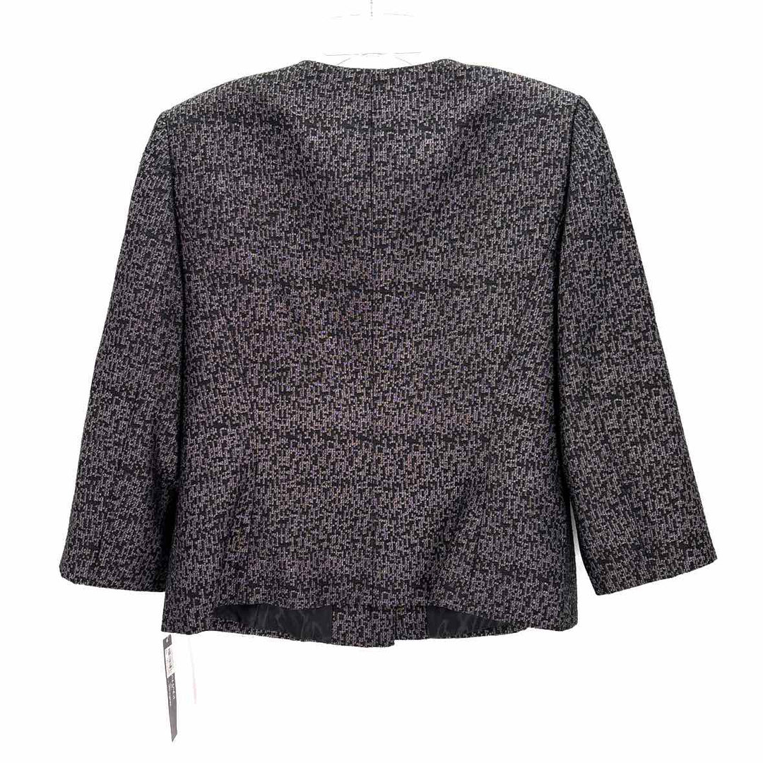 Size 10 TAHARI Black Print Jacket