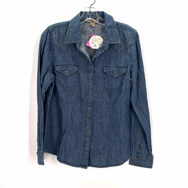 Size M Nine West Blue Chambray Shirt