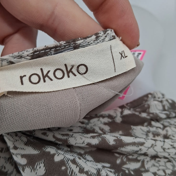 Size XL Brown Print Dress