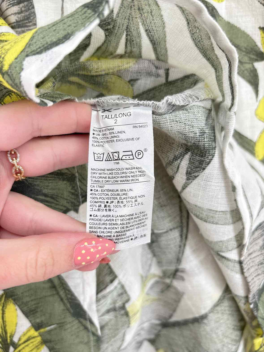 Size 2 Banana Republic Yellow Print Dress