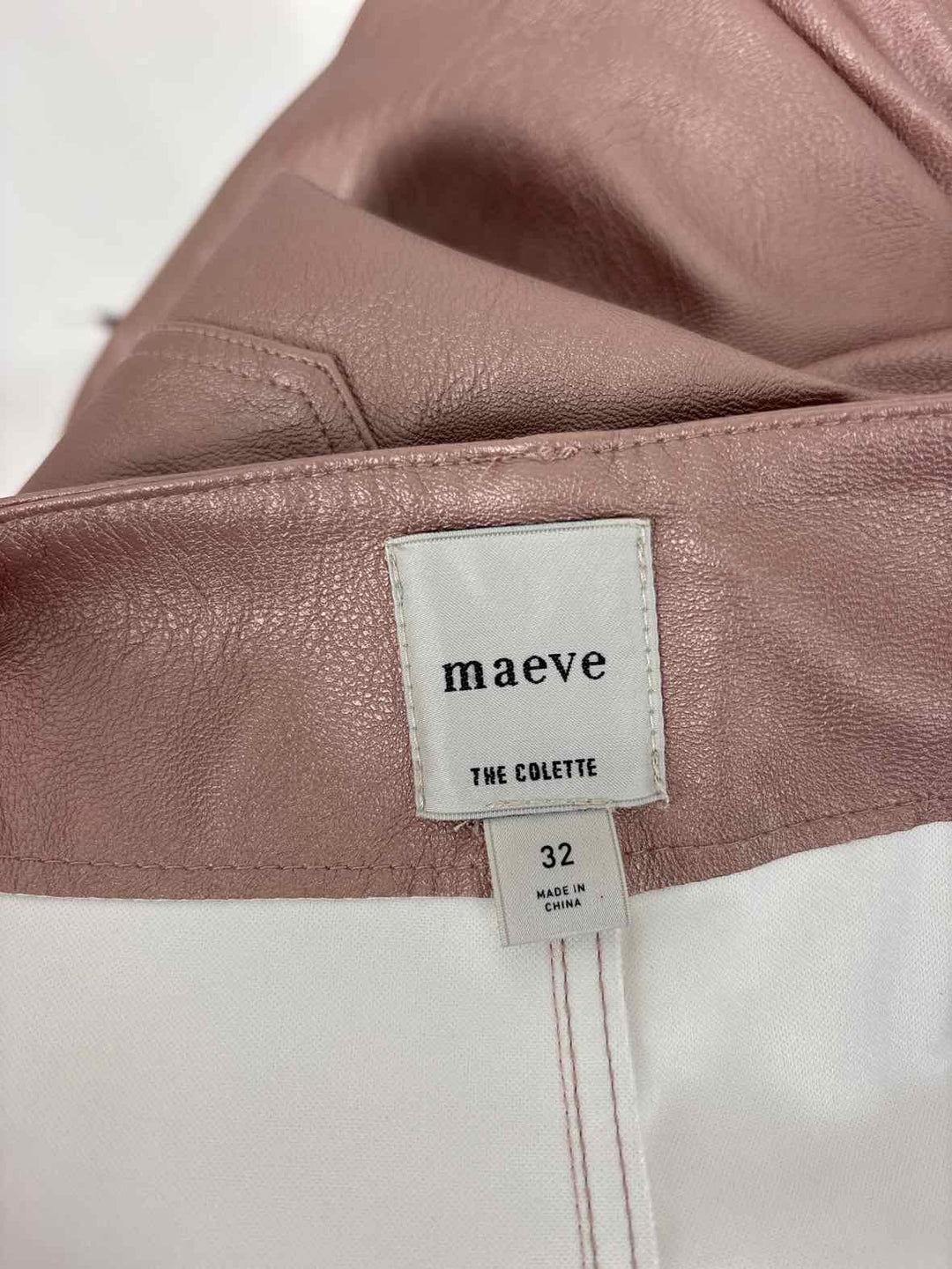 Size 32 MAEVE Pink Faux Leather Pants