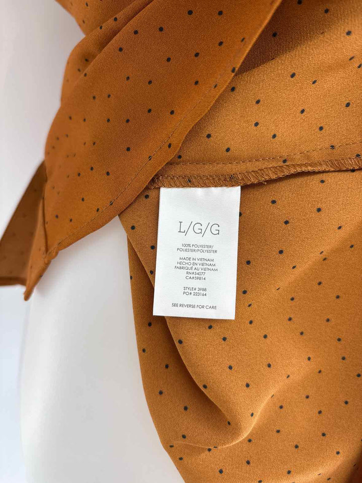 Size L CABI Brown Print Shirt