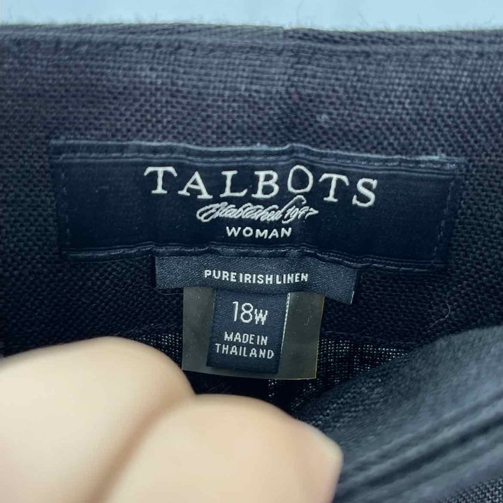 Size 18 Talbots Black Linen Pants