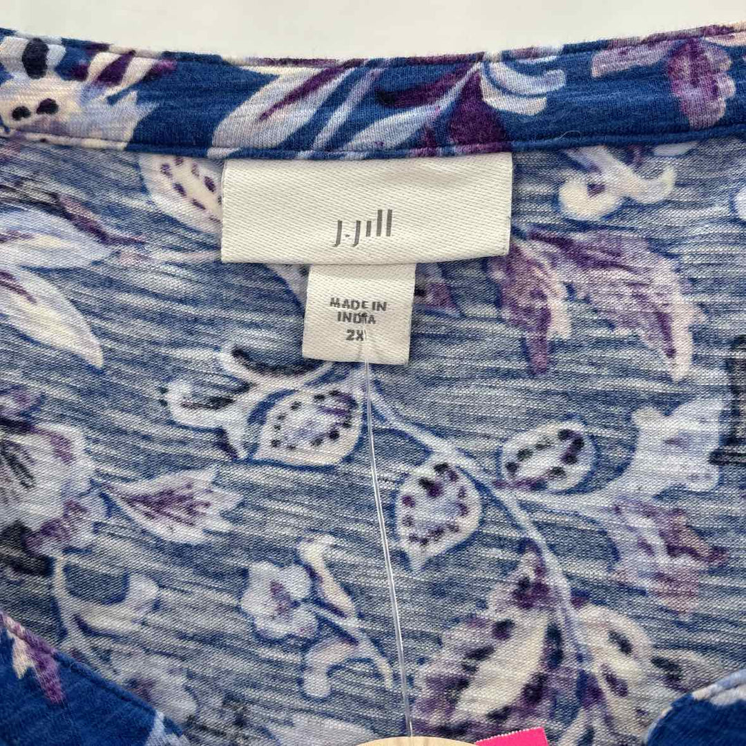Size 2X J JILL Blue Print Shirt