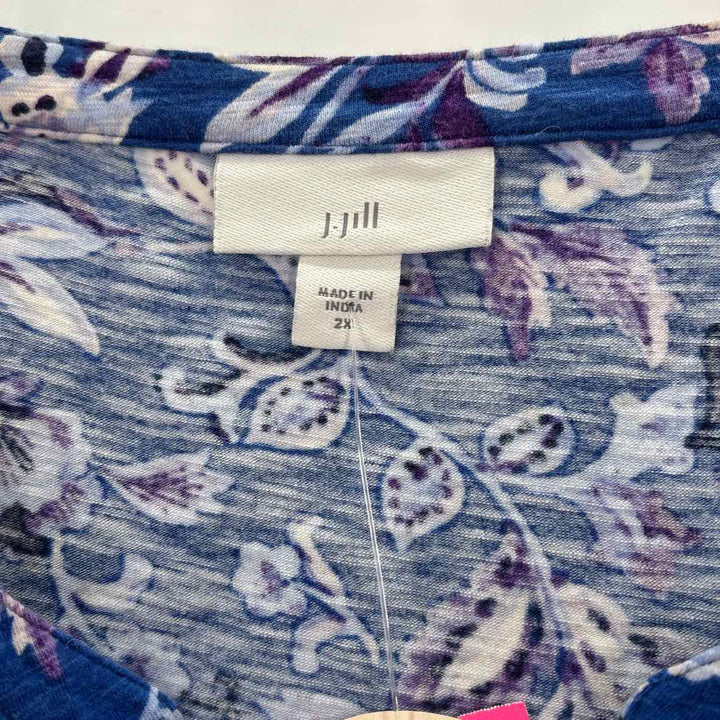 Size 2X J JILL Blue Print Shirt