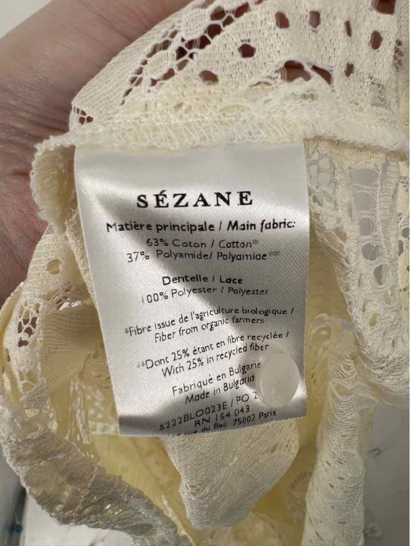 Size 2 SEZANE Ivory Lace Shirt