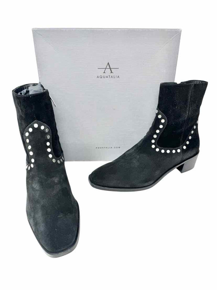 Shoe Size 10.5 Aqatalia Black Leather Boots