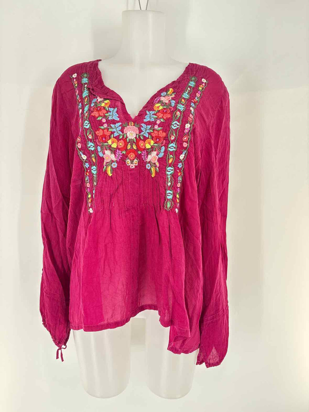 Size L Johnny Was Magenta Shirt