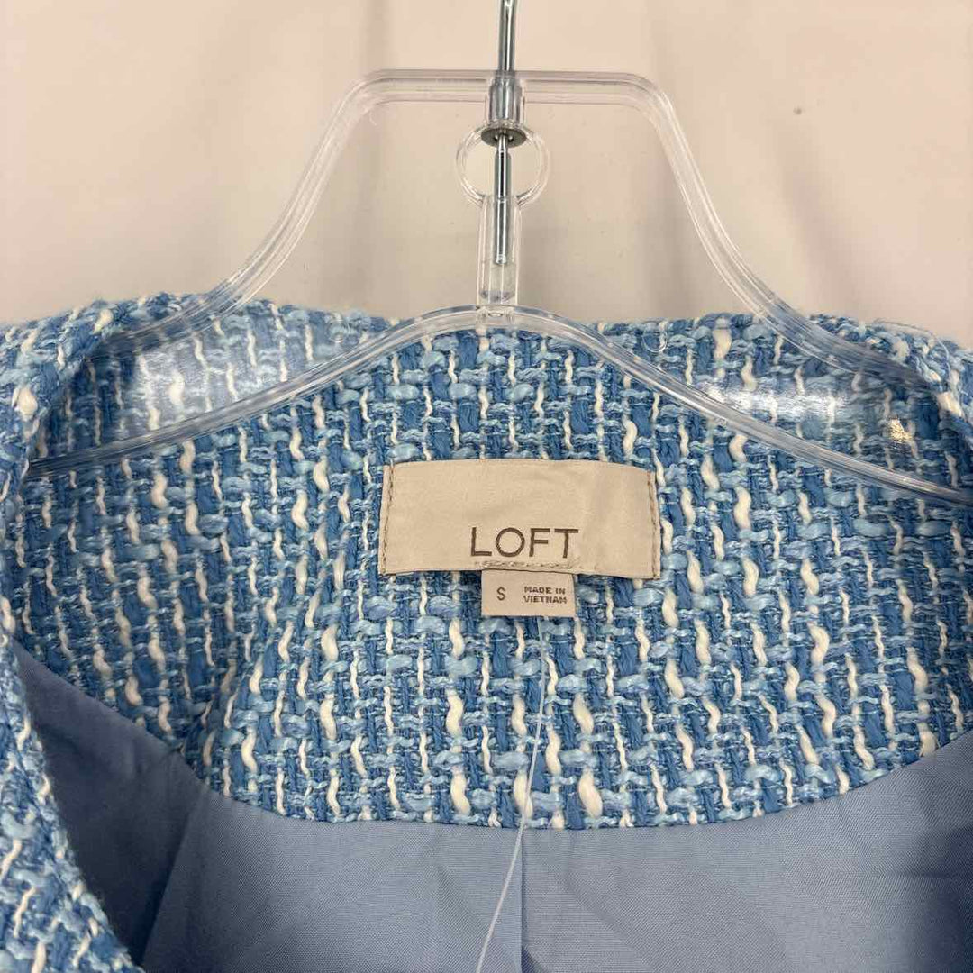 Size S Ann Taylor Blue Tweed Blazer