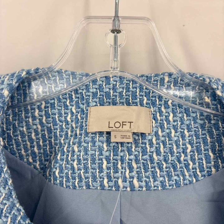 Size S Ann Taylor Blue Tweed Blazer