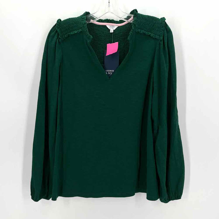 Size M CROWN & IVY Green Shirt