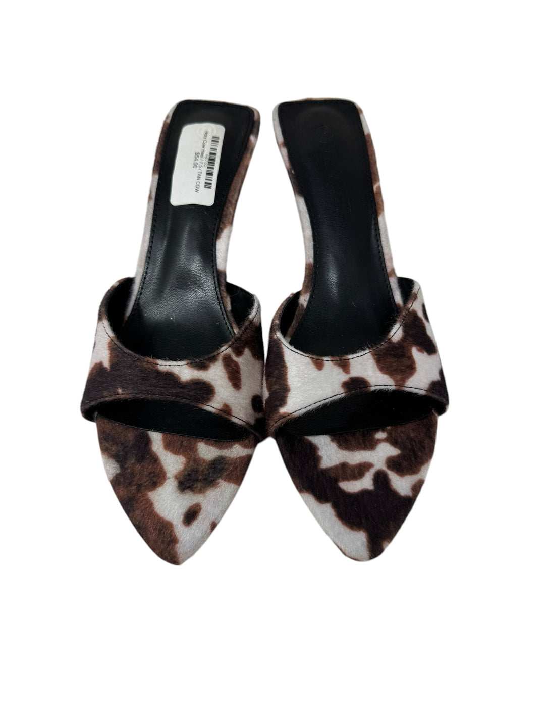 Shoe Size 8 Brown Print Mules