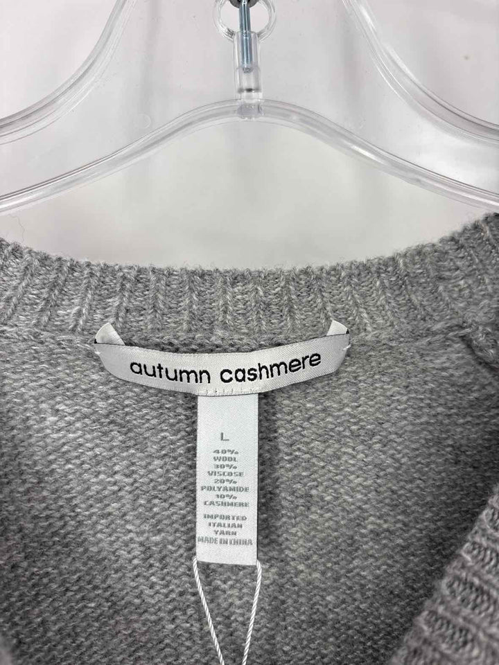Size L AUTUMN CASHMERE Gray Cashmere Sweater
