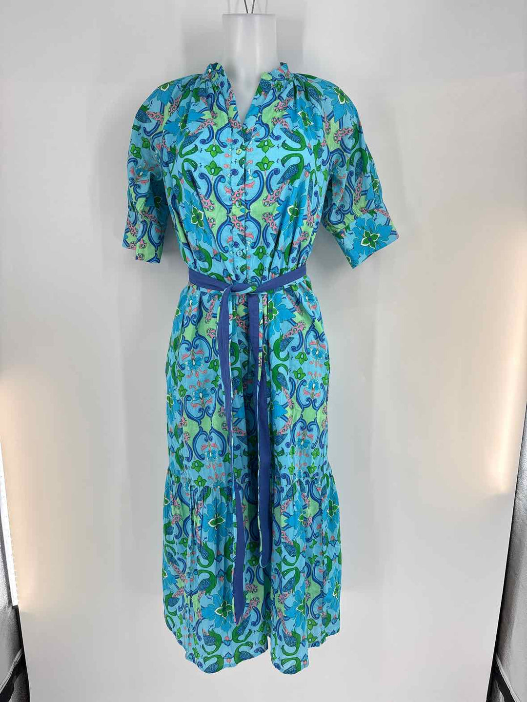 Size S ENTRO Blue Print Dress