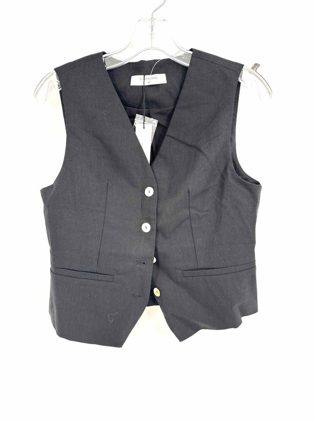 Size M Black Linen Vest
