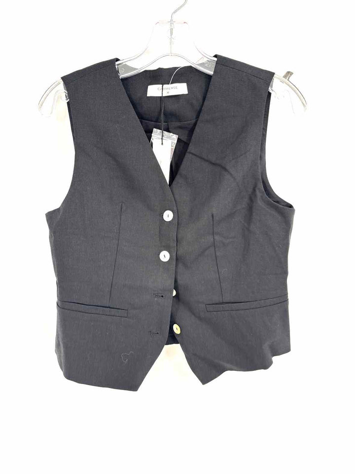 Size M Black Linen Vest
