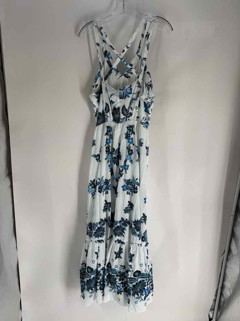 Size 10 White House Black Market White Print Dress