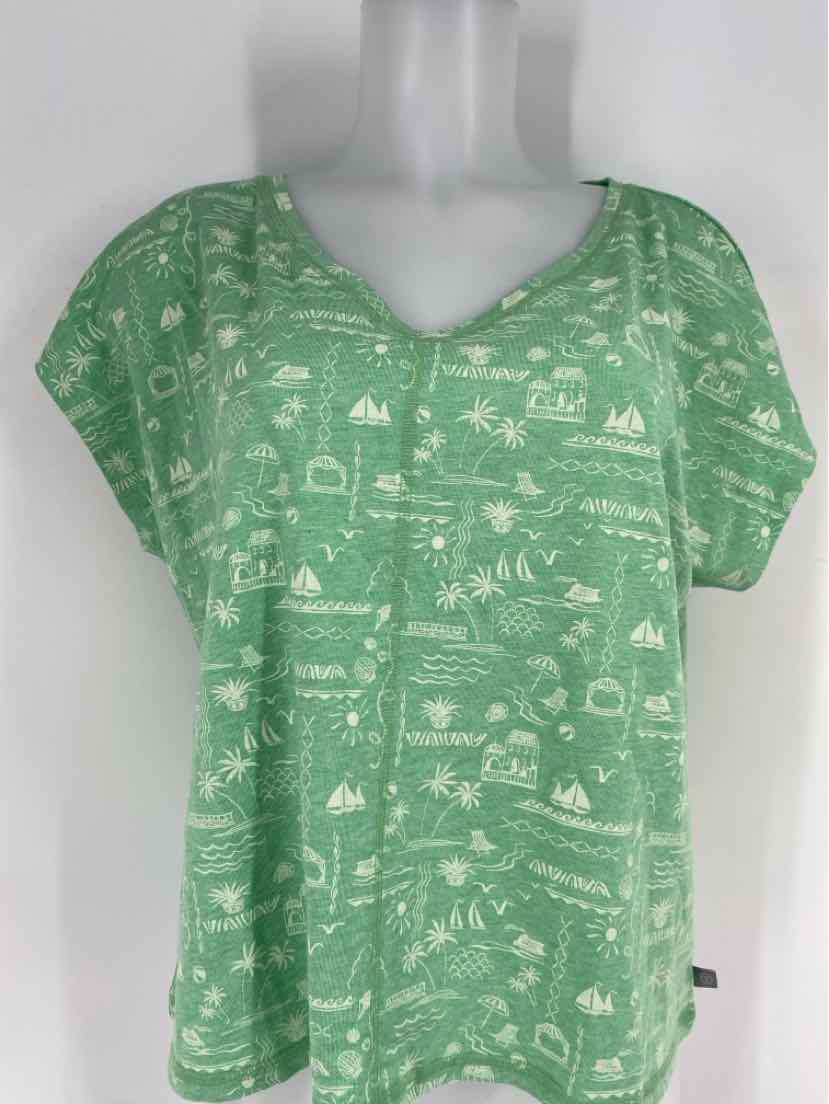 Size L Talbots Green Print Shirt