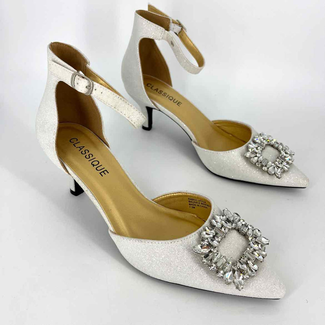 Shoe Size 7.5 CLASSIQUES Silver Pumps