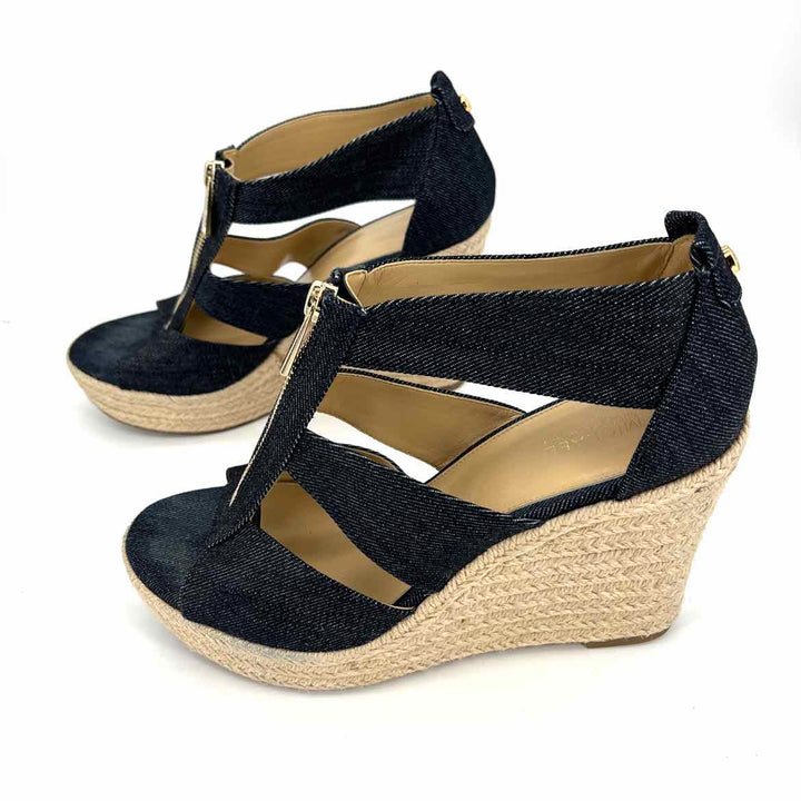 Shoe Size 9 Michael Kors Navy Denim Wedge