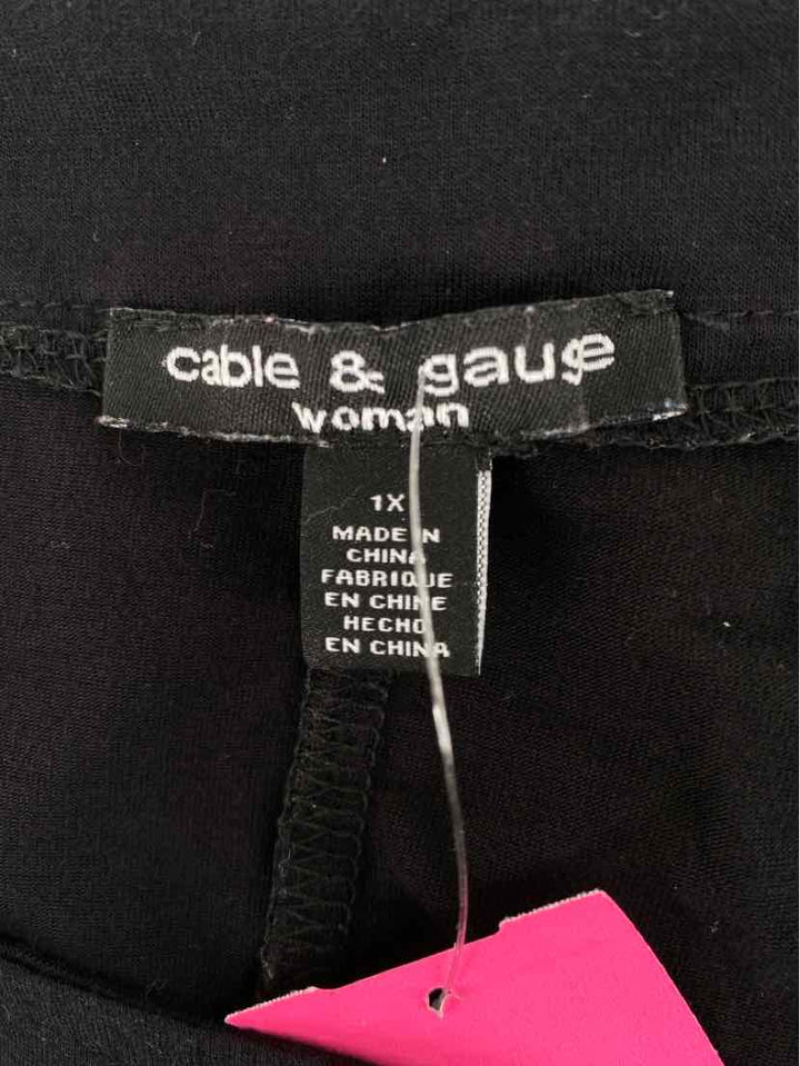 Size 1X CABLE & GAUGE Black Shirt