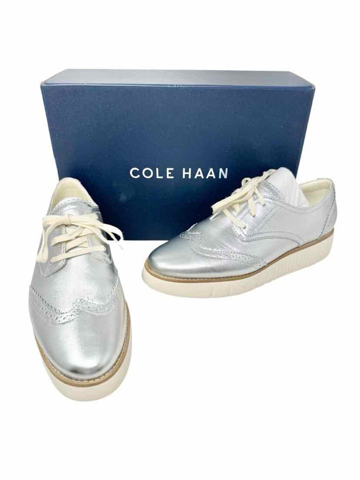 Shoe Size 9 Cole Haan Silver Leather Flats