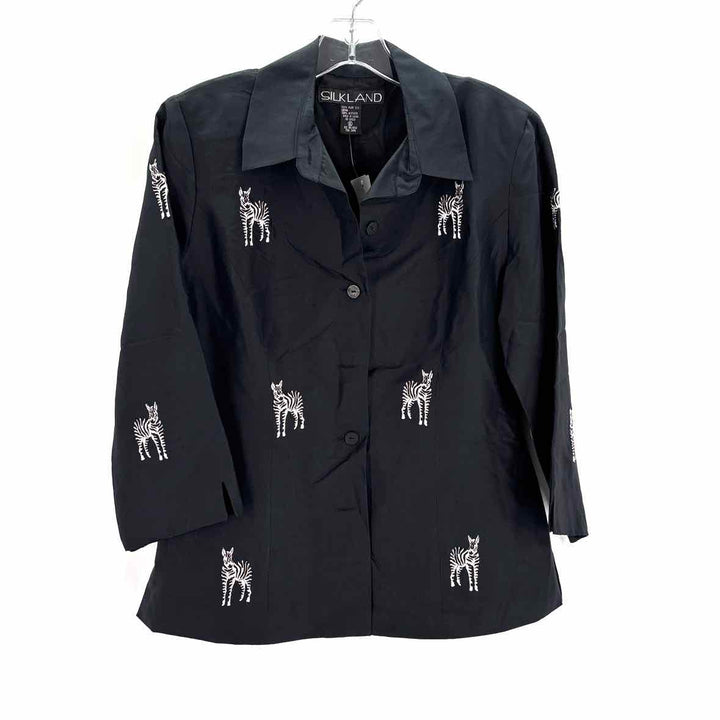 Size 6 Black Silk Shirt