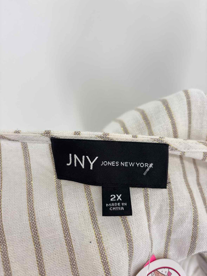 Size 2X Jones New York White Print Dress