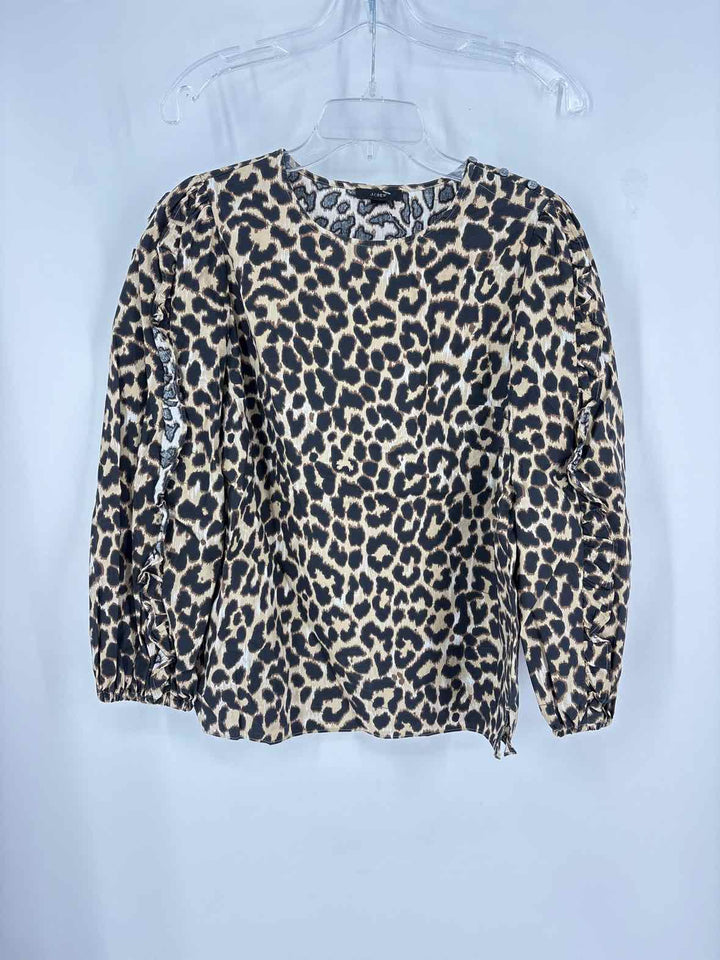Size XS J Crew Brown Print Shirt
