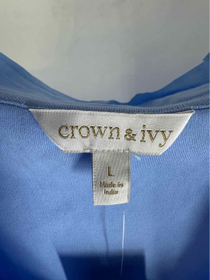 Size L CROWN & IVY Blue Shirt