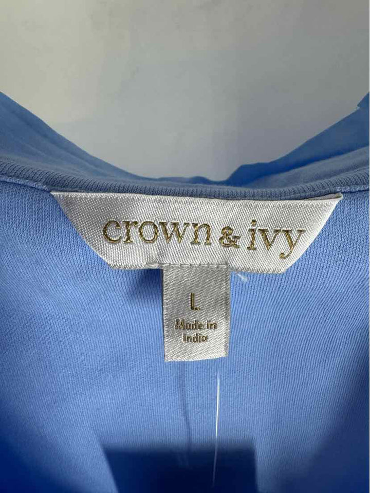Size L CROWN & IVY Blue Shirt