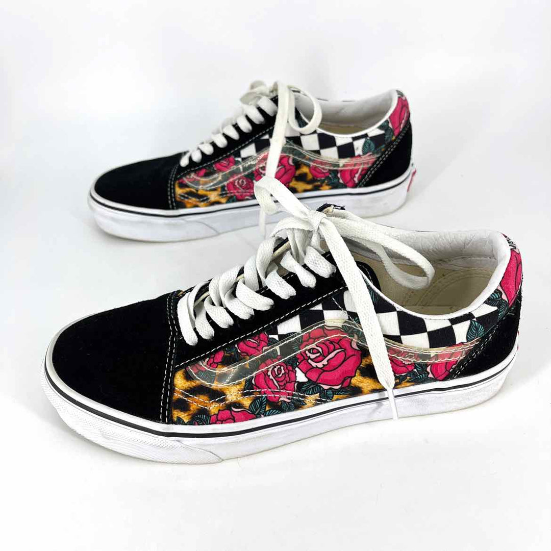 Shoe Size 8.5 Vans Multi-Color Suede Canvas Sneakers