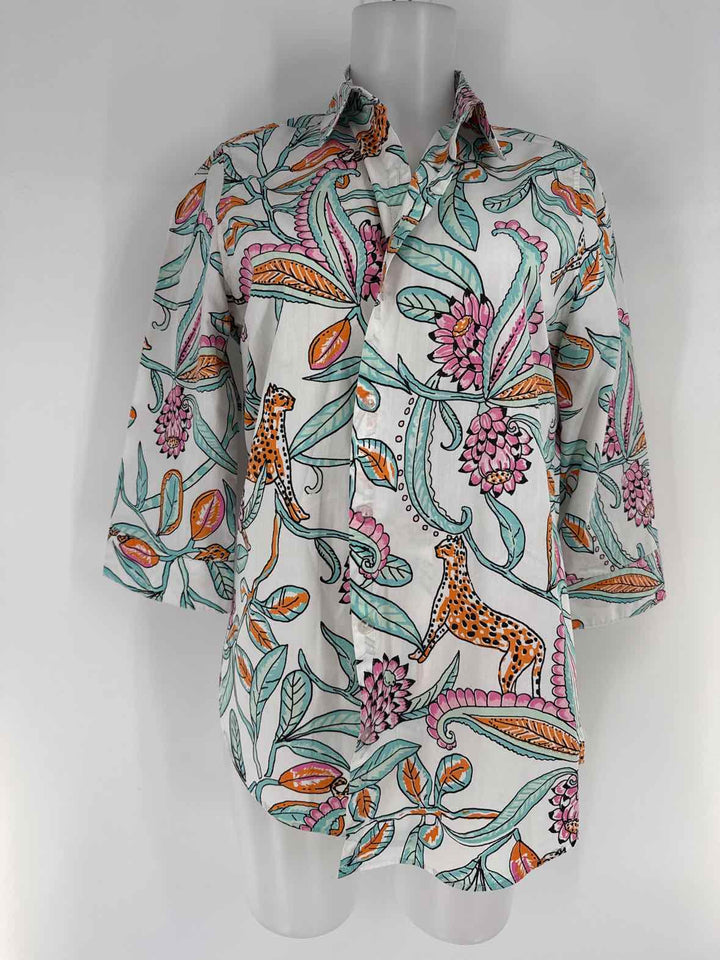 Size M White Print Shirt