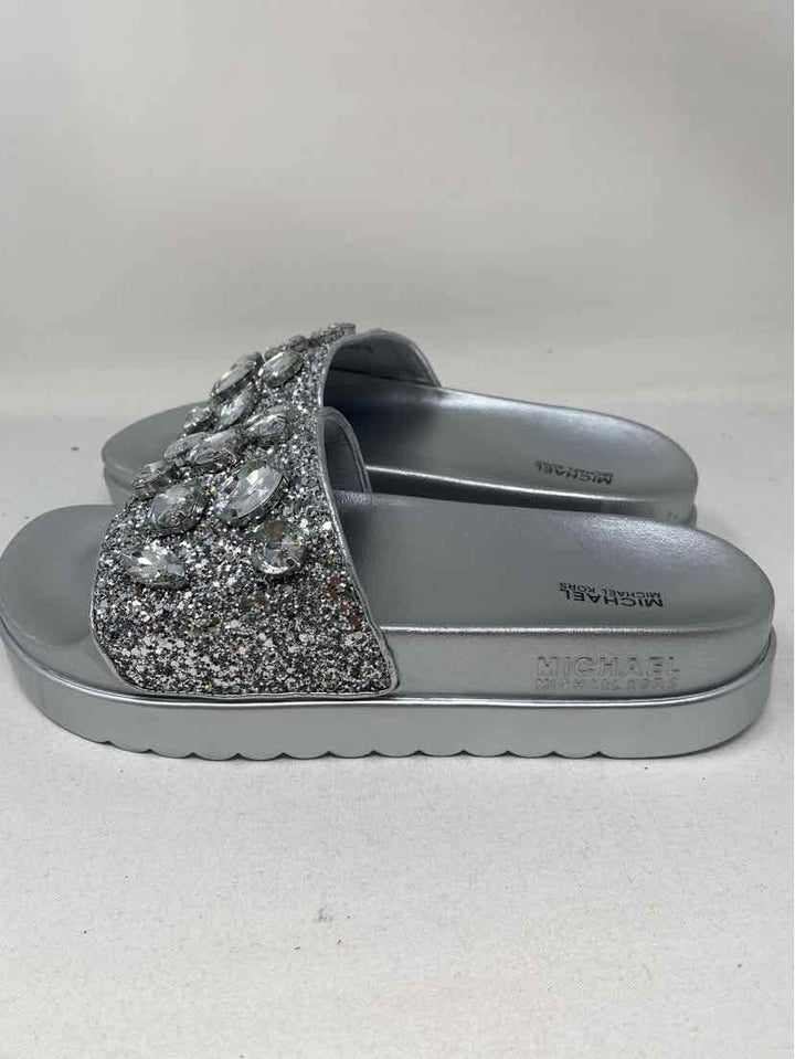 Shoe Size 9 Michael Kors Silver Sandals