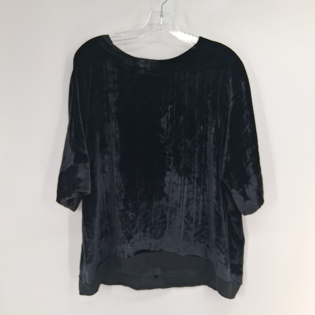 Size L J BRAND Black Velour Shirt