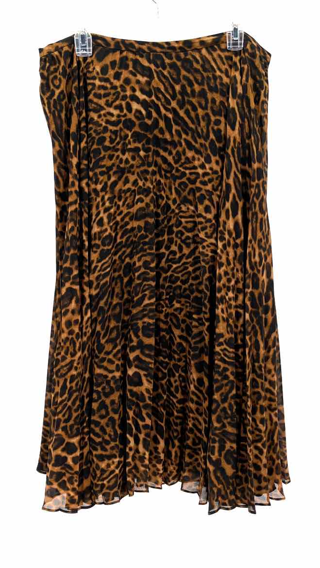 Size 14 RALPH LAUREN Brown Print Skirt
