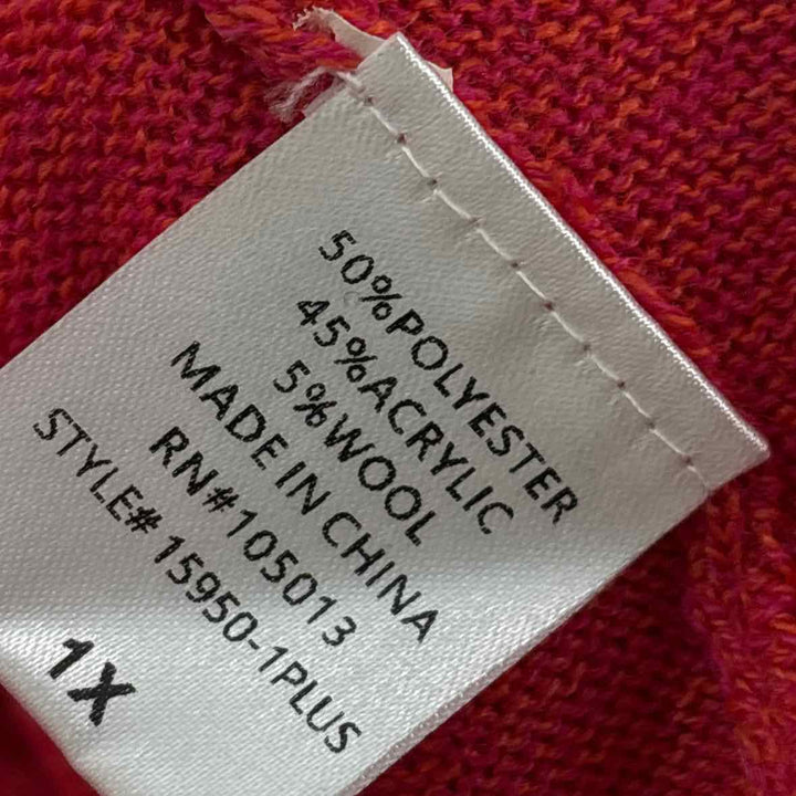 Size 1X Coral Knit Sweater