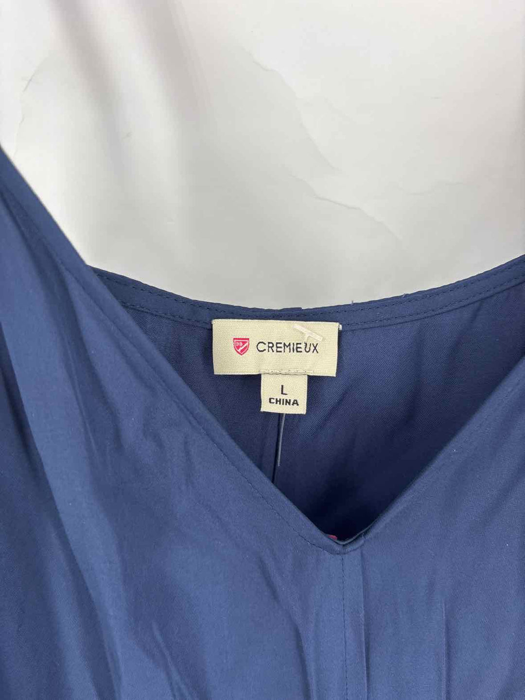 Size L CREMIEUX Navy Sateen Dress