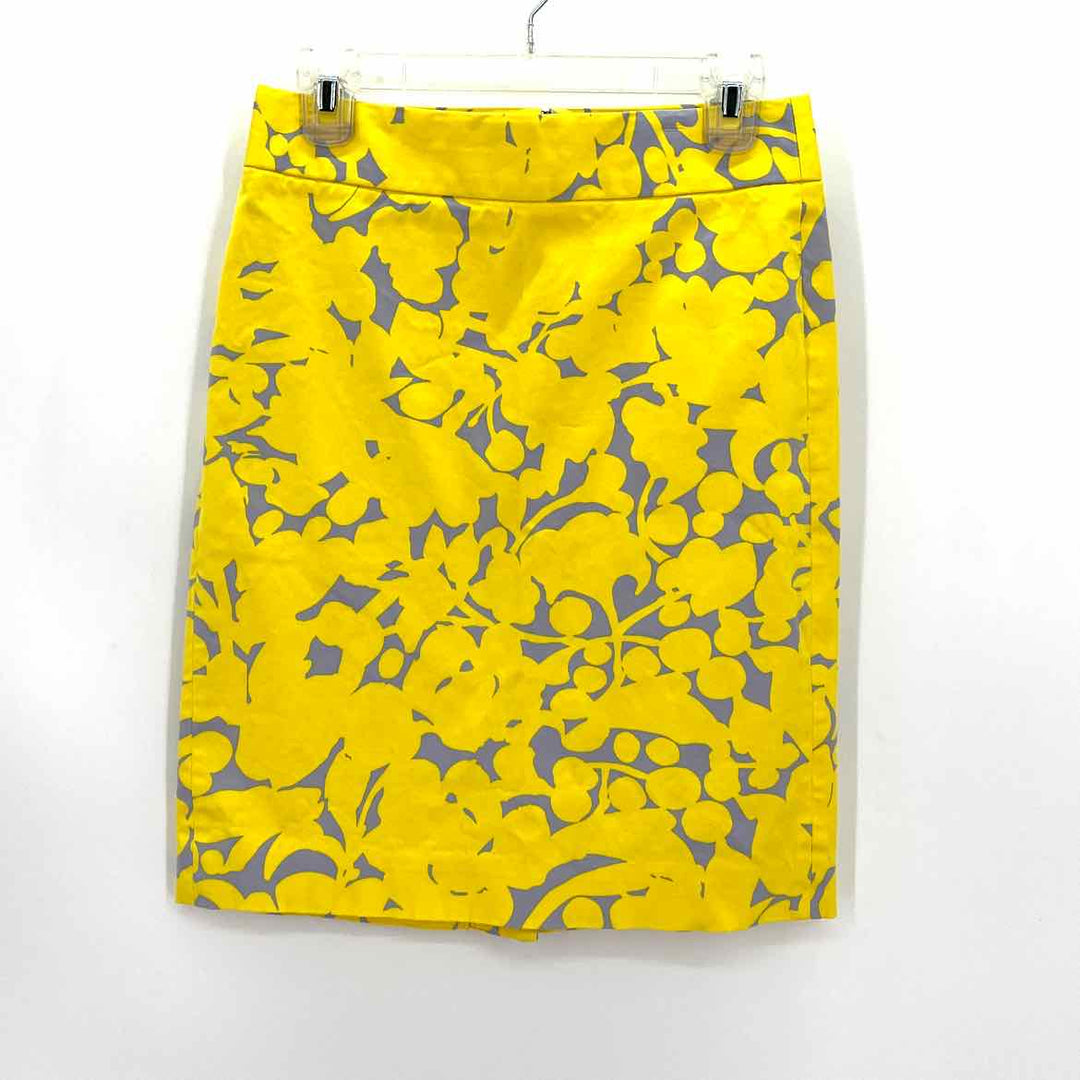 Size 2 J Crew Yellow Print Skirt
