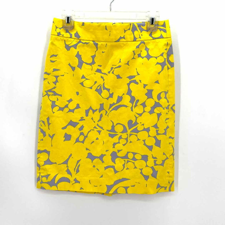 Size 2 J Crew Yellow Print Skirt